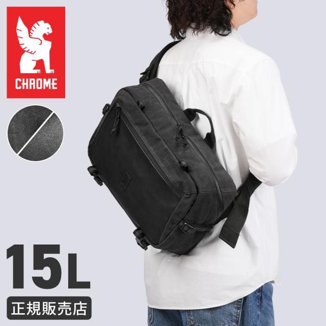 商品レビューで+5%｜クローム インダストリーズ カデット スリングバッグ ワンショルダーバッグ 15L 撥水 防水 耐水 ブラックキャンバスレザー CHROME INDUSTRIES KADET BG351