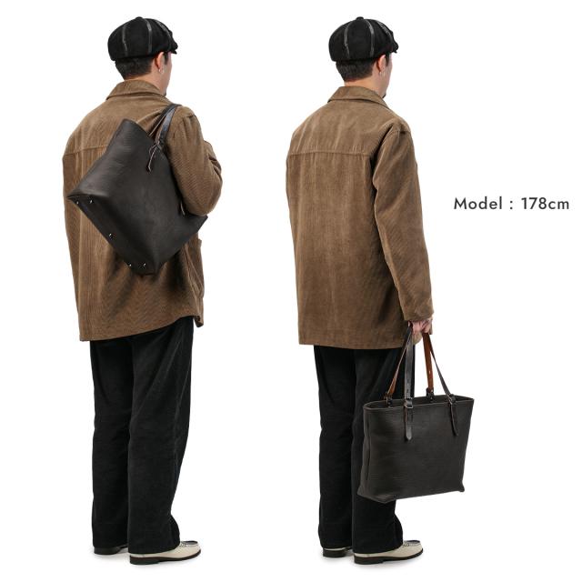 商品レビューで+5%｜キゴ トートバッグ B4 本革 ブルハイドレザー 日本製 肩掛け 底鋲 天ファスナー KIGO KGBG2423-HOC_6