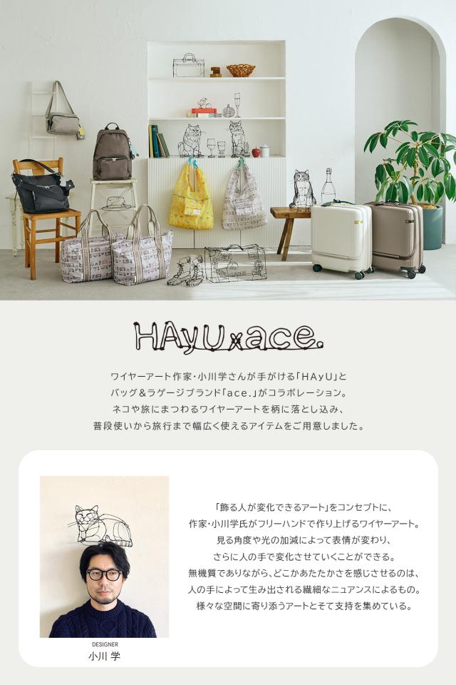 商品レビューで+5%｜エース トーキョーレーベル HAyU スーツケース 機内持ち込み Sサイズ SS 40L 小型 小さめ フロントオープン 静音キャスター ストッパー 4輪 双輪 キャリーケース キャリーバッグ ace.TOKYO LABEL 09081_4