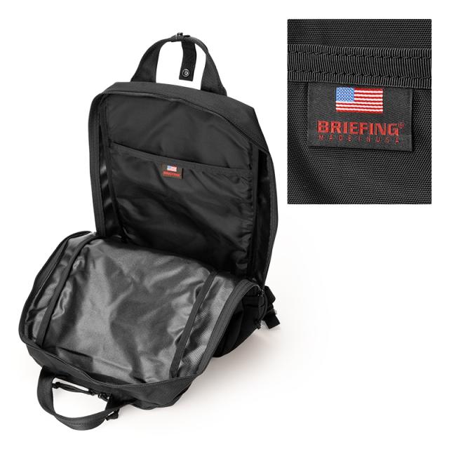 商品レビューで+5%｜ブリーフィング USA メイドインUSAコレクション リュック メンズ ブランド スクエア 通勤 A4 B4 17.4L PC収納 15インチ アメリカ製 BRIEFING BRF298219
