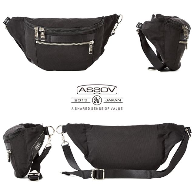 商品レビューで+5%｜アッソブ AS2OV ファニーパック ボディバッグ ショルダーバッグ シュリンクナイロン 横型 091705 商品レビューで+5%｜アッソブ AS2OV ファニーパック ボディバッグ