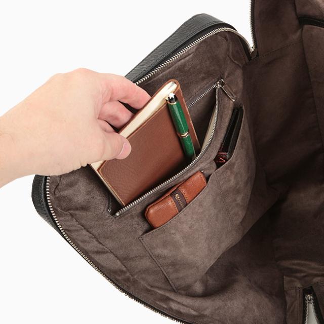 商品レビューで+5%｜ペッレモルビダ キャピターノ リュック PELLE MORBIDA PMO-CA207 ビジネス ビジカジ メンズ ブランド 2WAY 1室 本革 A4ファイル B4用紙 薄型 薄マチ_11