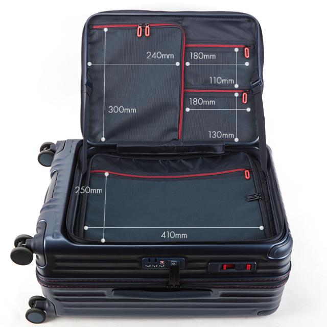 商品レビューで+5%｜カーゴ エアレイヤー スーツケース フロントオープン ブックオープン Mサイズ/60L ストッパー機能 CARGO AiR LAYER cat648ly_9