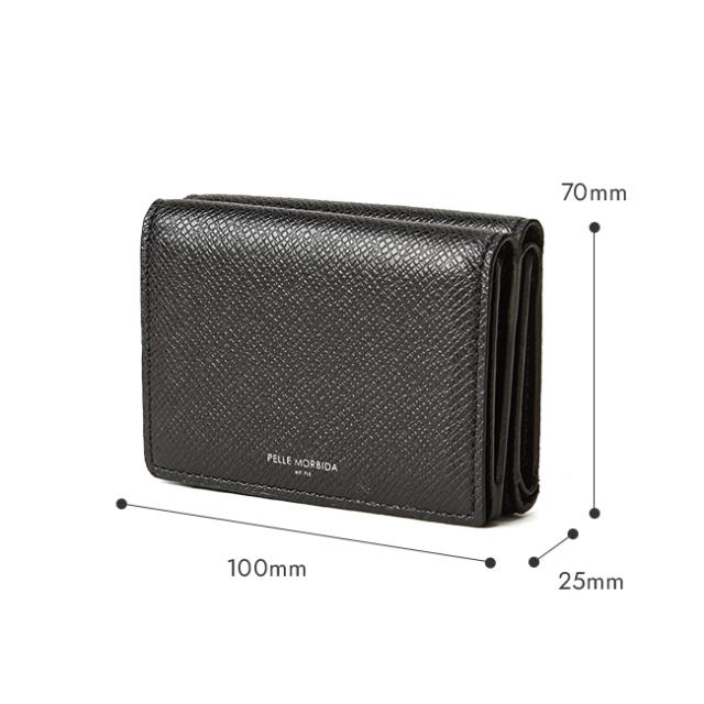 商品レビューで+5%｜ペッレモルビダ 財布 三つ折り財布 本革 型押し 