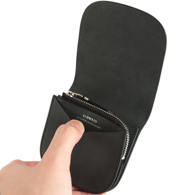 商品レビューで+5%｜SLOW スロウ 財布 二つ折り財布 本革 ミニ財布 ミニウォレット コードバン メンズ herbia so777j_4