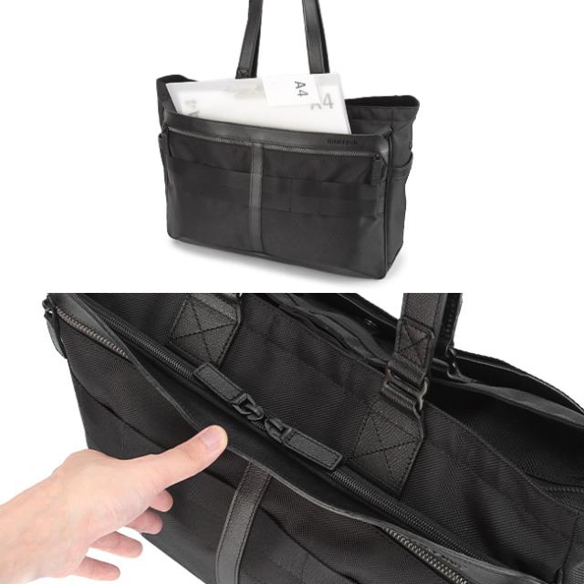 商品レビューで+5%｜ブリーフィング トートバッグ メンズ 大容量 肩掛け 横型 日本製 黒 14.3L ファスナー付き ビジネスバッグ ビジネストート フュージョン BRIEFING FUSION SQ TOTE HD BRA203T05