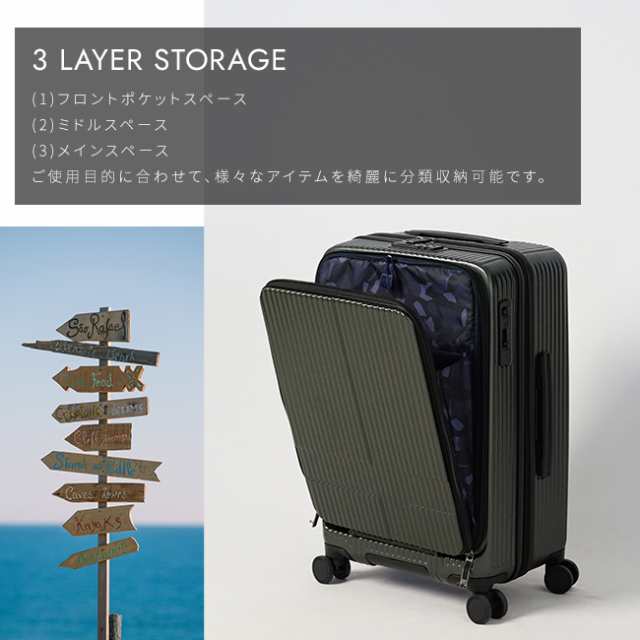 商品レビューで+5%｜2年保証｜イノベーター スーツケース 55L M