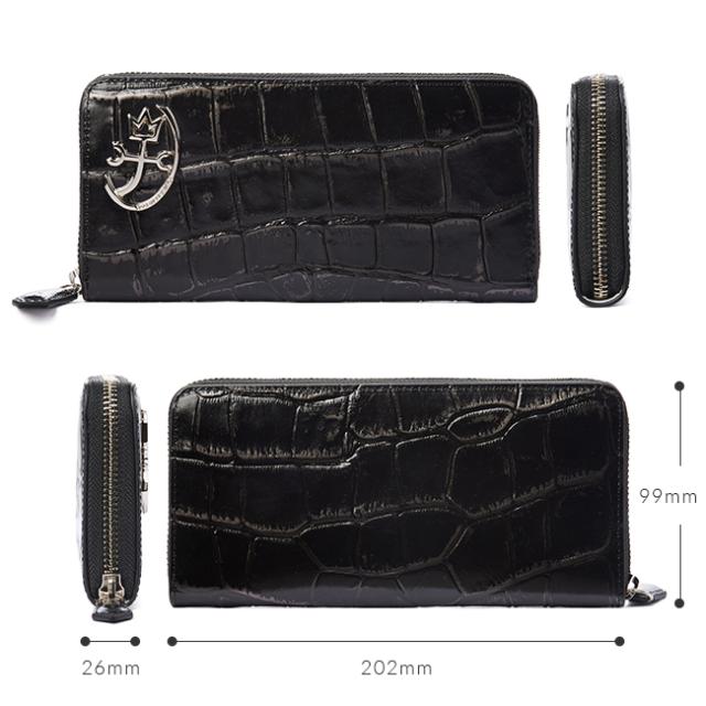 商品レビューで+5%｜カステルバジャック ジプス 財布 長財布 メンズ ブランド ラウンドファスナー レザー 本革 大容量 クロコダイル CASTELBAJAC 023623_2