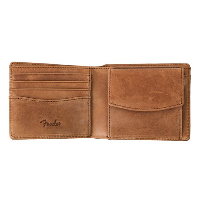 商いもの文芸評論で+5%｜どろ除け 二つ折り紙入れ メンズ レディース ブランド名 本革 国産なめし革 サンバースト Fender 950-502