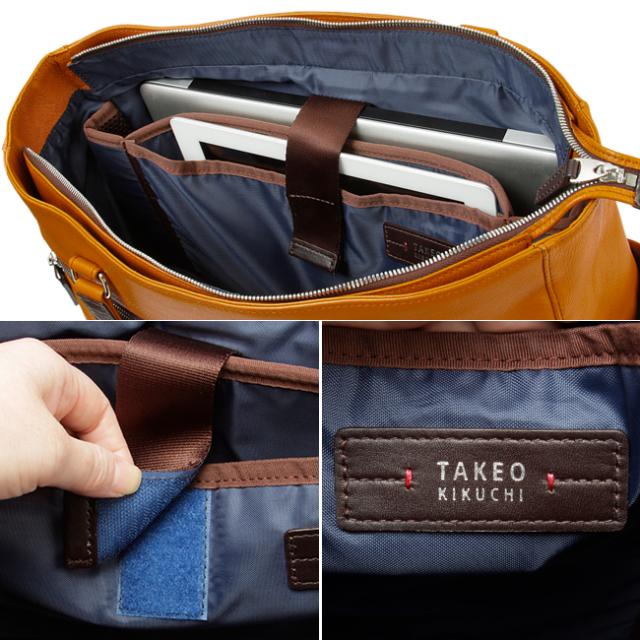 商品レビューで+5%｜タケオキクチ バッグ トートバッグ ビジネストートバッグ メンズ ブランド レザー ファスナー付き 本革 撥水 肩掛け 横型 自立 A4 B4 TAKEO KIKUCHI 712702_6