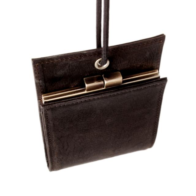 商品レビューで+5%｜SLOW スロウ 財布 がま口財布 二つ折り財布 がま口 本革 レザー クーズー ショルダーウォレット ネックウォレット メンズ レディース ブランド kudu 333s136l_9