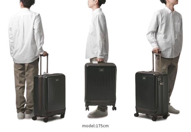 商品レビューで+5%｜Lee リー スーツケース Mサイズ 53L フロントオープン 前開き 軽量 320-9021 キャリーケース キャリーバッグ_4