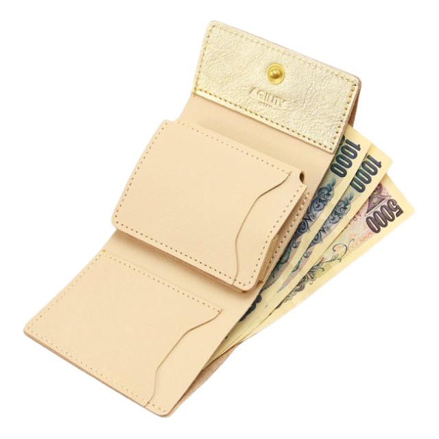 商品レビューで+5%｜アジリティ シルバー ゴールド 財布 三つ折り財布 ミニ財布 ミニウォレット ボックス型小銭入れ BOX型小銭入れ 日本製 本革 レザー レディース AGILITY 0283 商品レビューで+5%｜アジリティ シルバー ゴールド 財布 三つ折り財布