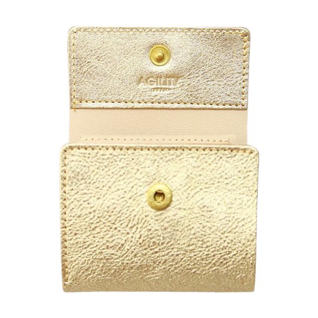 商品レビューで+5%｜アジリティ シルバー ゴールド 財布 三つ折り財布