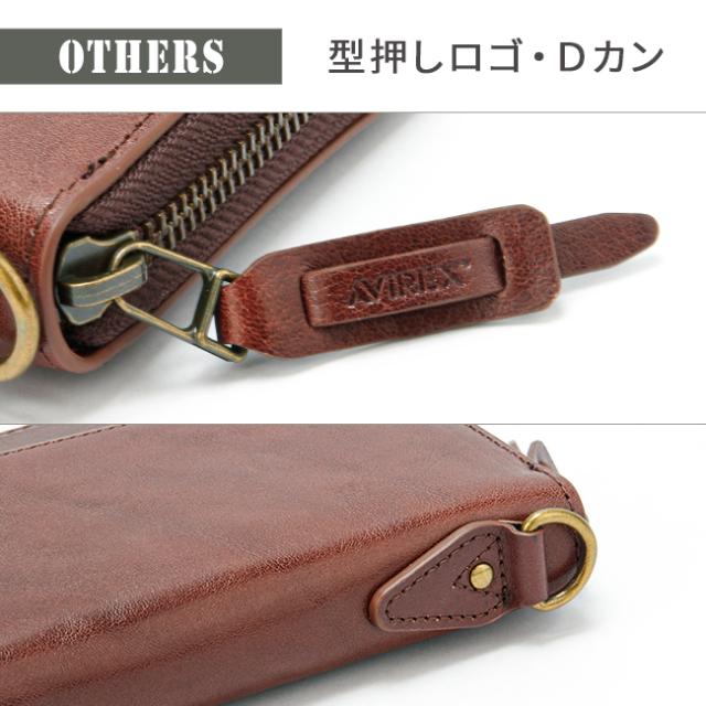 商品レビューで+5%｜アヴィレックス アビレックス 長財布 メンズ ブランド レザー 本革 ラウンドファスナー AVIREX AX9102
