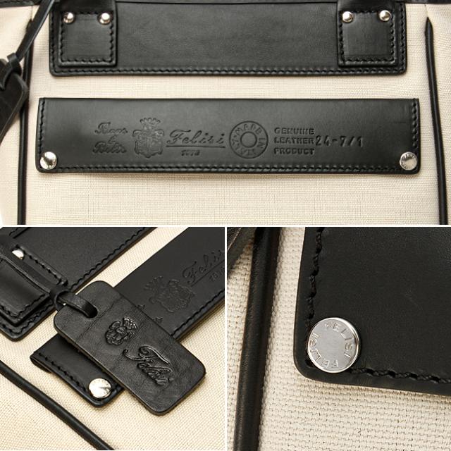 商品レビューで+5%｜限定品｜フェリージ トートバッグ 2WAY ミニトートバッグ ファスナー付き 撥水加工 コットンキャンバス 本革 Felisi 24/7/1/AM+A
