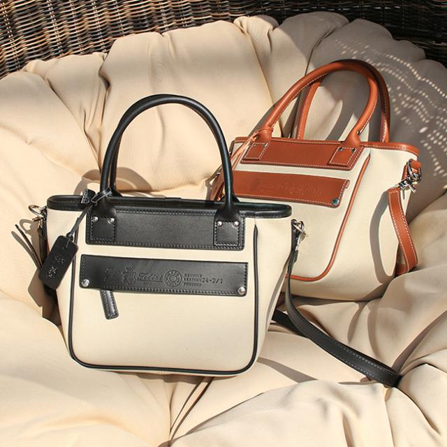 商品レビューで+5%｜限定品｜フェリージ トートバッグ 2WAY ミニトートバッグ ファスナー付き 撥水加工 コットンキャンバス 本革 Felisi 24/7/1/AM+A
