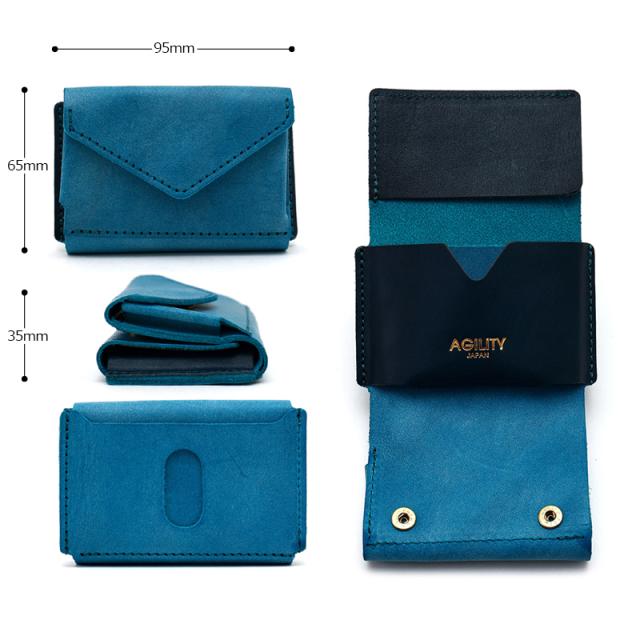 商品レビューで+5%｜アジリティ ミニウォレット ミニ財布 三つ折り財布 極小財布 本革 コンパクト メンズ レディース 日本製 AGILITY 0518 新作