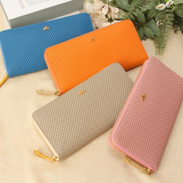 商品レビューで+5%｜ELLE エル 長財布 レディース ブランド レザー 本革 革編み 編み込み 軽量 大容量 ラウンドファスナー ロングウォレット ミュー 5431313_16