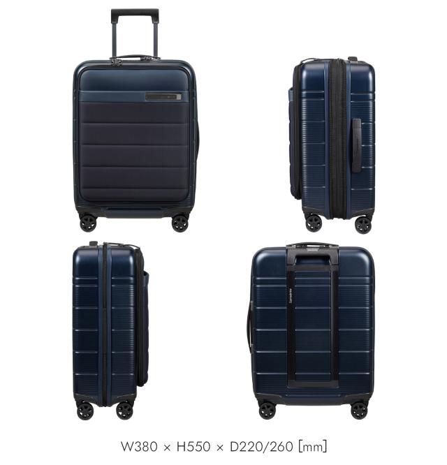 商品レビューで+5%｜サムソナイト スーツケース 機内持ち込み Mサイズ 41L/48L 軽量 拡張機能 フロントオープン USBポート 4輪 双輪 スピナー55 エキスパンダブル ネオポッド Samsonite NEOPOD KH3-002_3