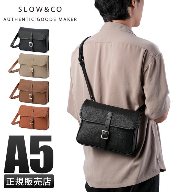商品レビューで+5%｜SLOW スロウ バッグ ショルダーバッグ メンズ レディース ブランド レザー 本革 日本製 斜めがけ 小さめ 横型 A5 シュリンク shrink 858S37P