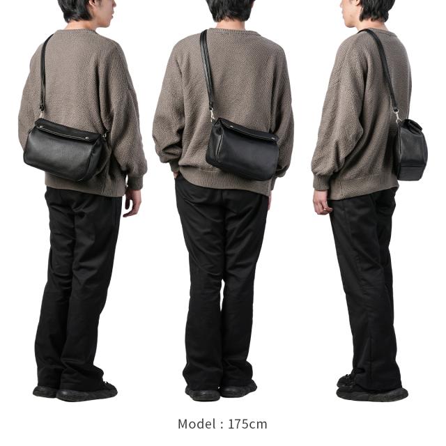 商品レビューで+5%｜SLOW スロウ バッグ ショルダーバッグ メンズ レディース ブランド レザー 本革 日本製 横型 大きめ Lサイズ SLOW shrink gasmask shoulder L 858S40P_3