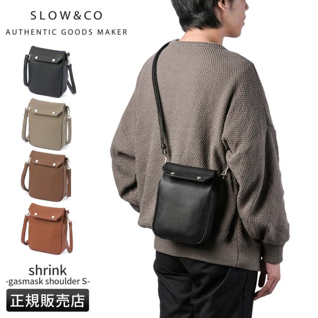 商品レビューで+5%｜SLOW スロウ バッグ ショルダーバッグ メンズ レディース ブランド レザー 本革 日本製 縦型 小さめ Sサイズ SLOW shrink gasmask shoulder S 858S41P
