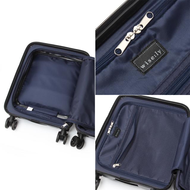 商品レビューで+5%｜ワイズリー ギャラン スーツケース 機内持ち込み Sサイズ SS 31L/35L フロントオープン ストッパー付き 拡張機能付き wise:ly GALANT 338-2550 キャリーケース キャリーバッグ_7
