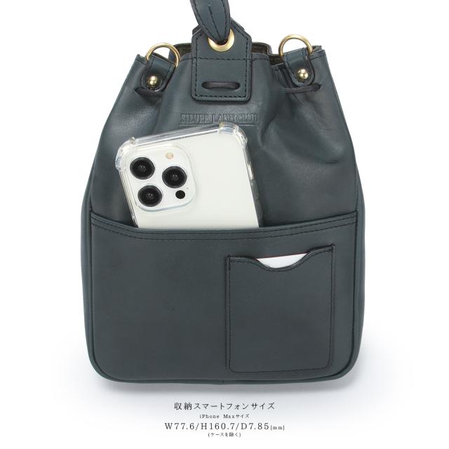 商品レビューで+5%｜シルバーレイククラブ オイルレザー 巾着バッグ ショルダーバッグ メンズ レディース ブランド レザー 本革 斜めがけバッグ 日本製 SILVER LAKE CLUB OIL LEATHER 130999_10