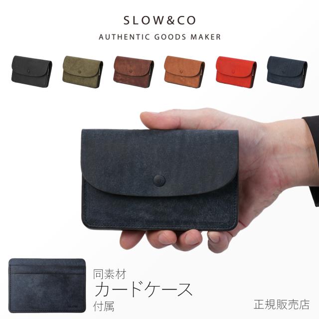商品レビューで+5%｜SLOW スロウ 二つ折り財布 ミドル財布 メンズ レディース ブランド レザー 本革 日本製 薄型 薄い財布 ミドルウォレット カードケース付属 プエブロ Pueblo short wallet SO901P