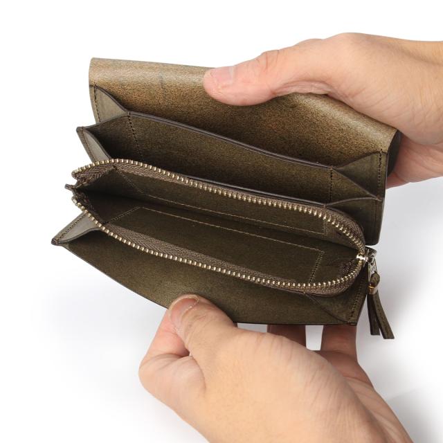 商品レビューで+5%｜SLOW スロウ 二つ折り財布 ミドル財布 メンズ レディース ブランド レザー 本革 日本製 薄型 薄い財布 ミドルウォレット カードケース付属 プエブロ Pueblo short wallet SO901P_7