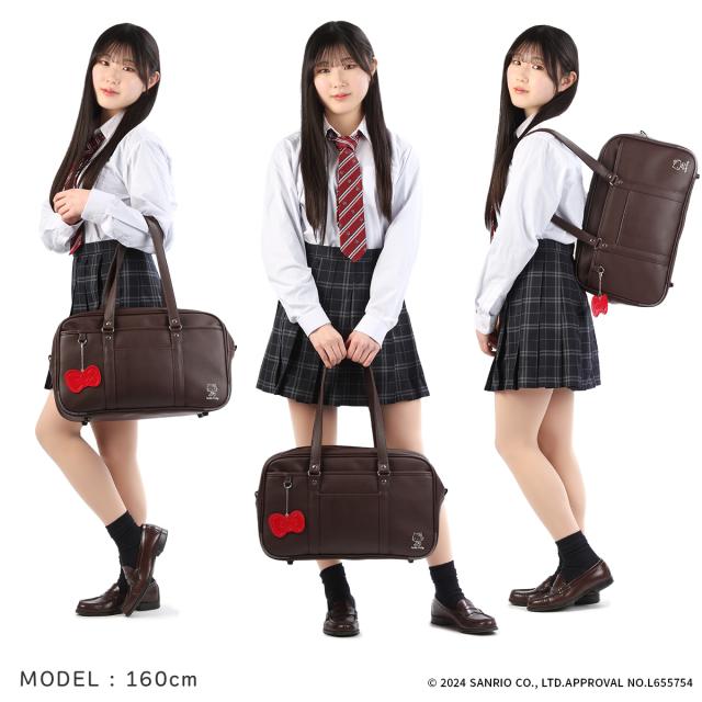 商品レビューで+5%｜ハローキティ スクールバッグ スクバ 合皮