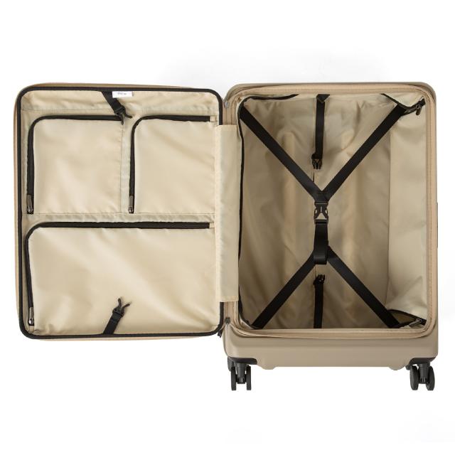 商品レビューで+5%｜エース スーツケース Mサイズ 62L/71L 軽量 中型 フロントオープン 拡張機能 静音キャスター 4輪 双輪 キャリーケース エスカレラ ACE Escalera 05652_6