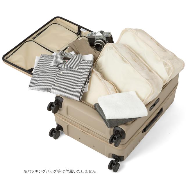 商品レビューで+5%｜エース スーツケース Mサイズ 62L/71L 軽量 中型 フロントオープン 拡張機能 静音キャスター 4輪 双輪 キャリーケース エスカレラ ACE Escalera 05652_7