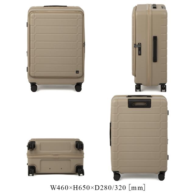 商品レビューで+5%｜エース スーツケース Mサイズ 62L/71L 軽量 中型 フロントオープン 拡張機能 静音キャスター 4輪 双輪 キャリーケース エスカレラ ACE Escalera 05652_3
