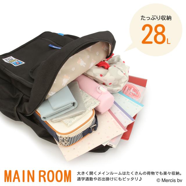 商品レビューで+5%｜メイオーシャン リュック 28L 通学 大容量 軽量 黒 男子 女子 中学生 高校生 部活 大きめ スクールバッグ A4 ミッフィー スヌーピー クロミ 限定コラボ MEI OCEAN MIFFY SNOOPY KUROMI 62062 62065 62068_7