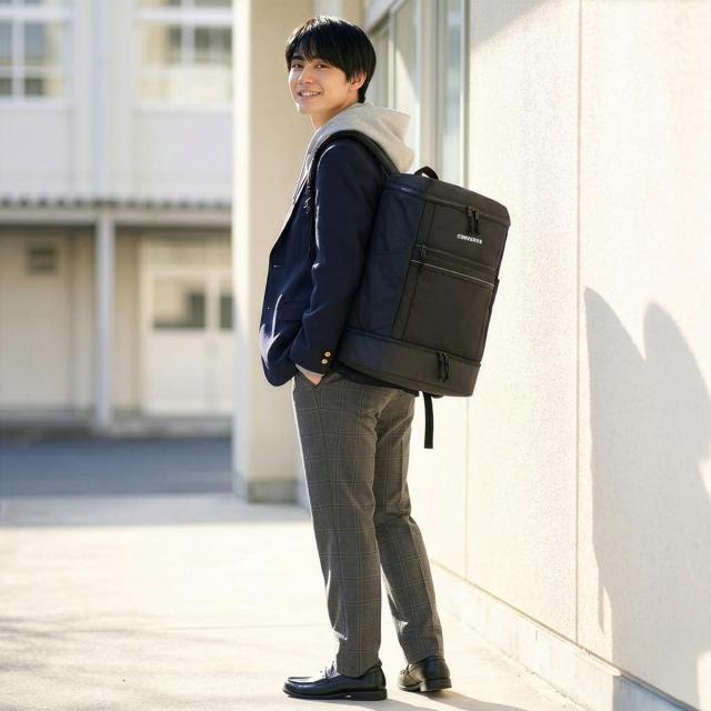 商品レビューで+5%｜コンバース リュック 35L 通学 男子 女子 女子高生 高校生 中学生 大容量 黒 通学リュック スクールリュック スクールバッグ スクエア ボックス型 女の子 おしゃれ コネクト A4 B4 Converse 20106_4