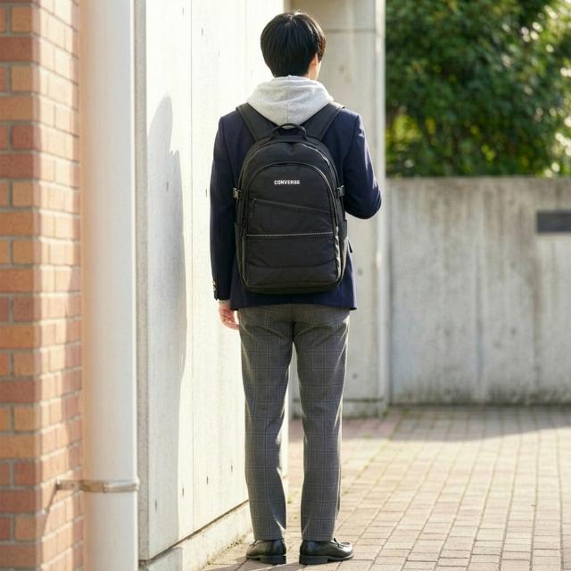 商品レビューで+5%｜コンバース リュック 35L 通学 男子 女子 女子高生 高校生 中学生 大容量 黒 通学リュック スクールリュック スクールバッグ 女の子 おしゃれ コネクト A4 B4 Converse 20107_4