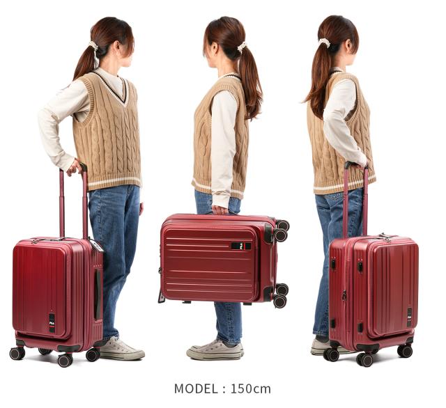 商品レビューで+5%｜フィラ コア スーツケース 機内持ち込み Sサイズ SS 37L 42L 拡張機能 軽量 ストッパー付き フロントオープン FILA CORE 260-1601_5