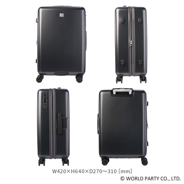 商品レビューで+5%｜Wpc. Patterns スーツケース Mサイズ 58L/66L 軽量 中型 拡張機能 静音キャスター ストッパー 4輪 双輪 ポーチ付き シンシア sincere 69001_4