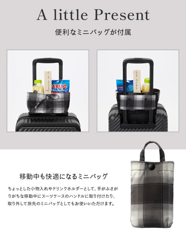 商品レビューで+5%｜エース ハント ココント スーツケース 機内持ち込み Sサイズ SS フロントオープン ストッパー付き 36L 44L 拡張機能 女性 軽量 可愛い かわいい 2泊3日 HaNT KOKONT 05511 キャリーケース_13