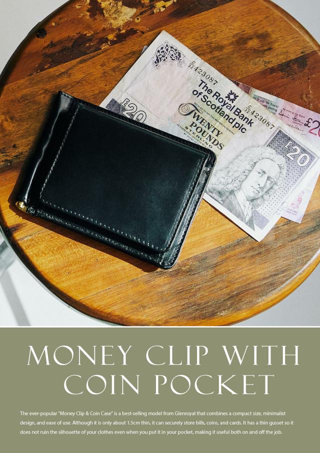グレンロイヤル マネークリップ 03-6164 メンズ ダークブルー 商品レビューで+5%｜グレンロイヤル 財布 マネークリップ 小銭入れ付き