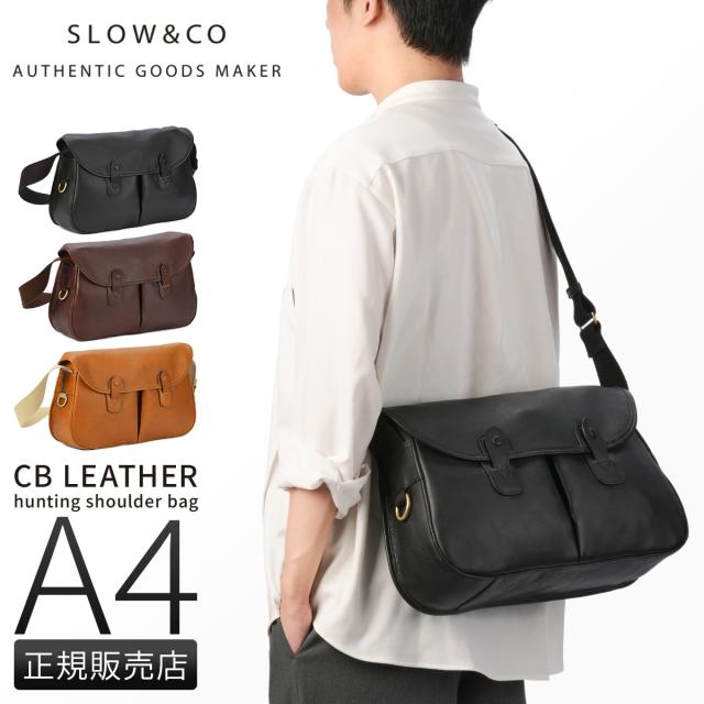 商品レビューで+5%｜SLOW スロウ シービー ショルダーバッグ メンズ レディース 本革 大容量 大きめ A4 CB 858S51R