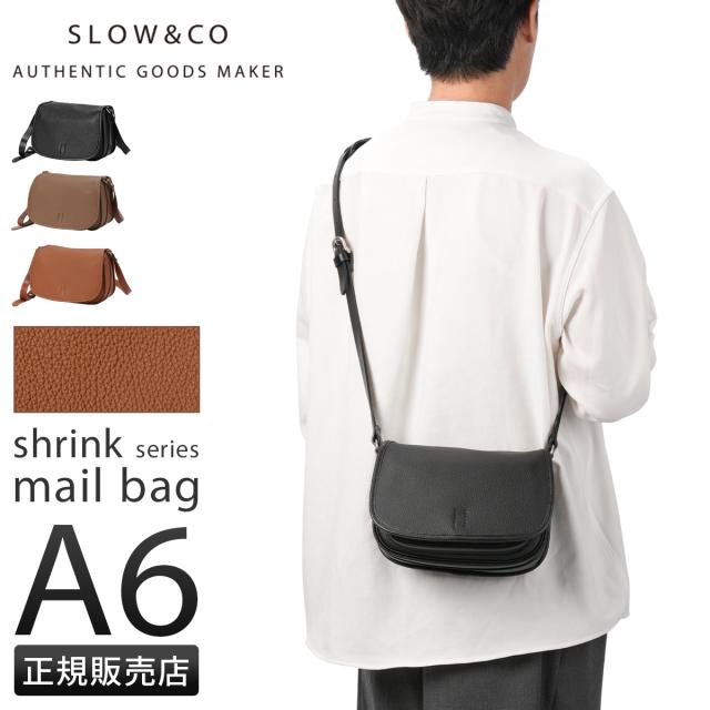商品レビューで+5%｜SLOW スロウ ショルダーバッグ メンズ レディース ブランド レザー 本革 軽量 日本製 小さめ 斜めがけ A6 シュリンク shrink 858S60R