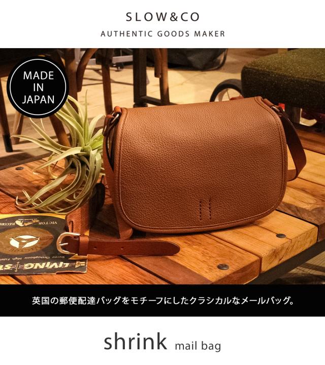 商品レビューで+5%｜SLOW スロウ ショルダーバッグ メンズ レディース ブランド レザー 本革 軽量 日本製 小さめ 斜めがけ A6 シュリンク shrink 858S60R_1