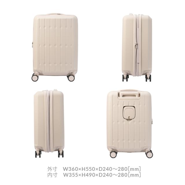 商品レビューで+5%｜アジアラゲージ スーツケース 機内持ち込み Sサイズ 37L 44L 拡張 ドリンクホルダー キャリーケース A.L.I Asia Luggage ALI-6030SD-18W_3
