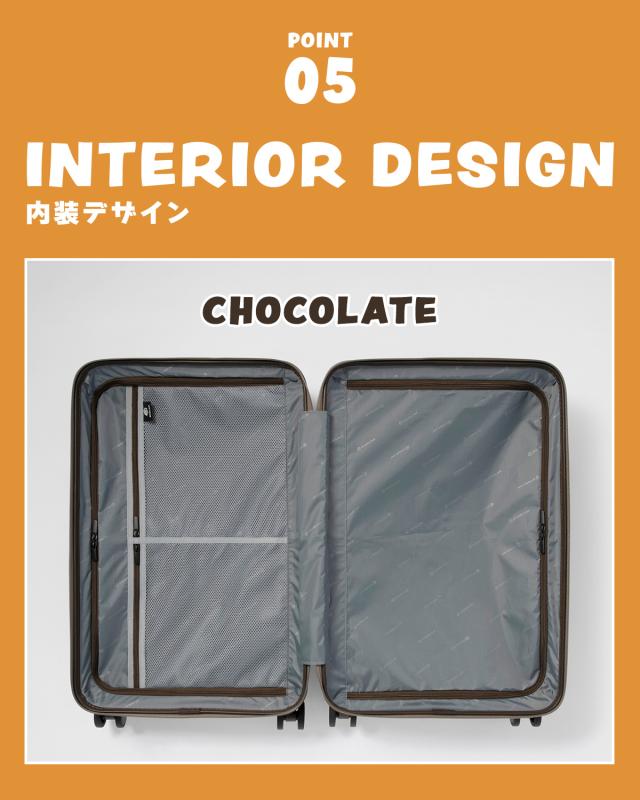 商品レビューで+5%｜エッジリンク スーツケース Mサイズ 64L 軽量 中型 フロントオープン トップオープン ストッパー 4輪 双輪 キャリーケース クルーズボックス EDGELINK CRUZBOX 05803_12