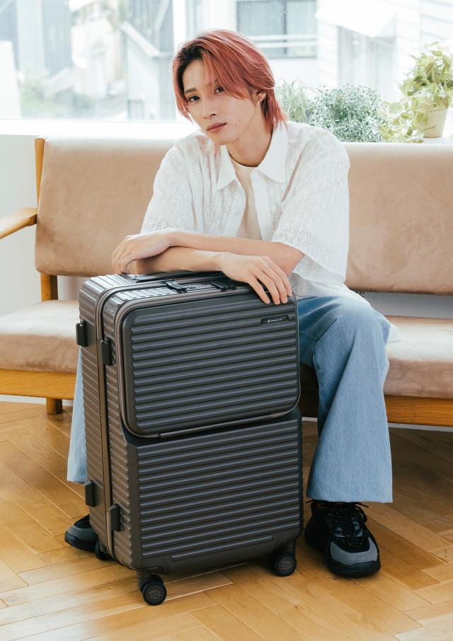 商品レビューで+5%｜エッジリンク スーツケース Mサイズ 64L 軽量 中型 フロントオープン トップオープン ストッパー 4輪 双輪 キャリーケース クルーズボックス EDGELINK CRUZBOX 05803_17