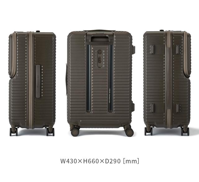 商品レビューで+5%｜エッジリンク スーツケース Mサイズ 64L 軽量 中型 フロントオープン トップオープン ストッパー 4輪 双輪 キャリーケース クルーズボックス EDGELINK CRUZBOX 05803_4