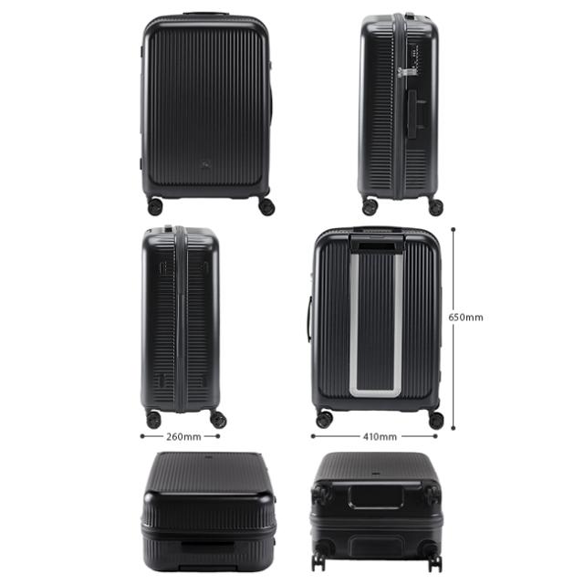 商品レビューで+5%｜フリクエンター スーツケース Mサイズ 58L 軽量 中型 静音キャスター フロントオープン キャリーケース FREQUENTER AURA 1-512_2